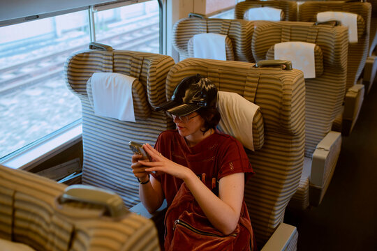 Traveling on a Train in Guilin, China During the Day