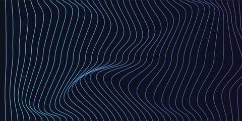Fototapeta premium Abstract Wavy Lines Pattern on Dark Background.