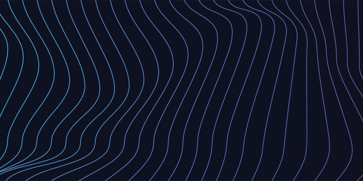 Abstract Dark Blue Background with Wavy Lines and Subtle Gradient.