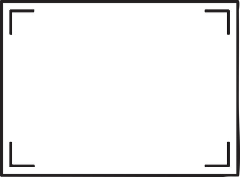 Minimalist rectangular frame with corner focus brackets line art