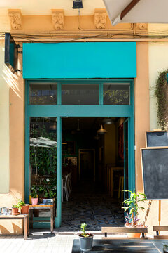 A Busy Cafe is Located in the City Center