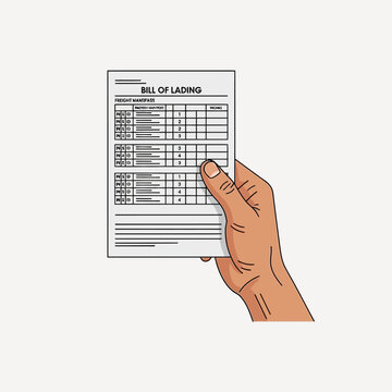 Hand Holding Bill of Lading Document for Shipping and Logistics