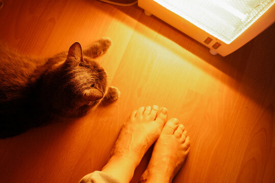 Cat and Feet by Heater