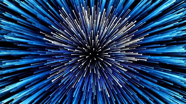 Abstract blue and white light burst