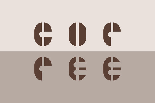 Coffee geometric lettering