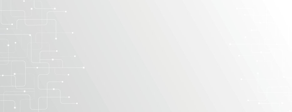 Minimalist white tech background with circuit lines and gradient texture vector