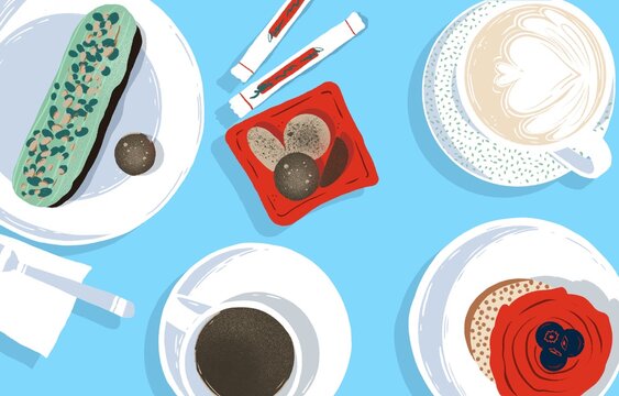 Breakfast with Coffee and Sweets