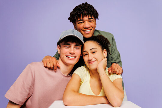 Diverse friends smiling, showing unity and happiness