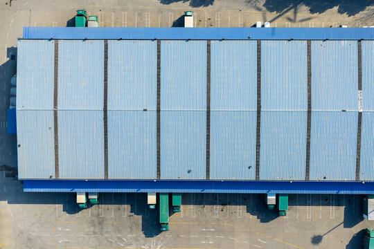 Trucks at warehouse loading dock