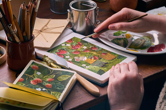 Artist painting