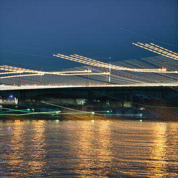 Abstract City Lights Over Water