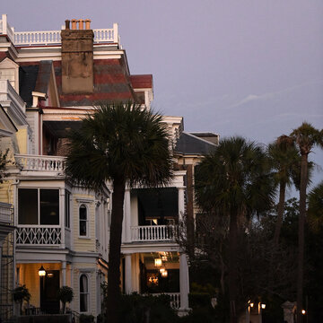 Classic Charleston Home At Dusk