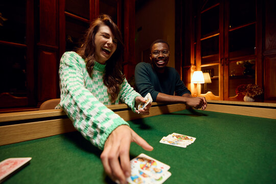 Friends play cards