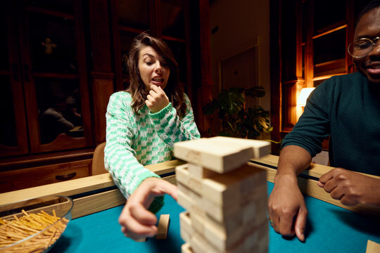 Friends Play Jenga 