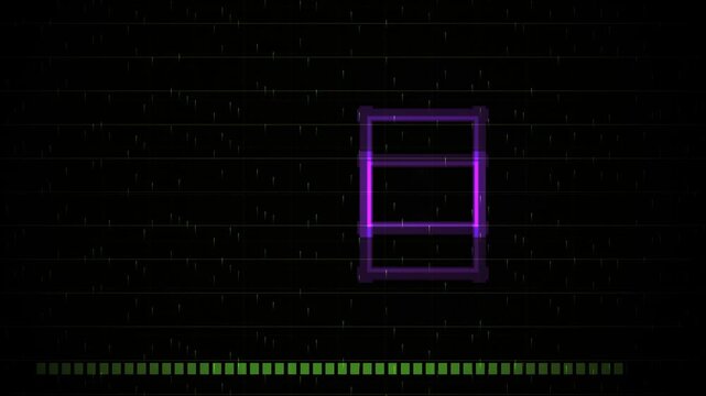 Abstract digital interface with data lines and geometric elements