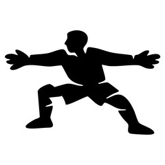Fototapeta premium minimalist goalkeeper silhouette. Bold football player in motion.