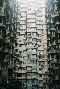 Dense Residential Tower Courtyard, Hong Kong