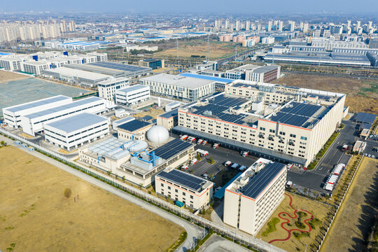 Modern industrial park aerial