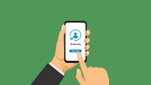 buy membership video animation flat concept