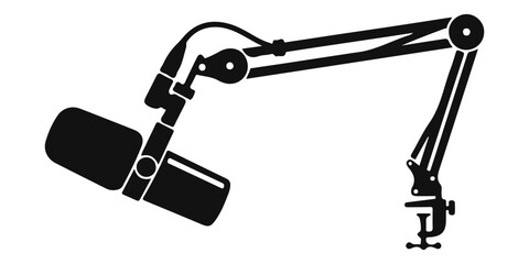 Microphone on adjustable black boom arm stand © MD ANOWAR HOSSAIN