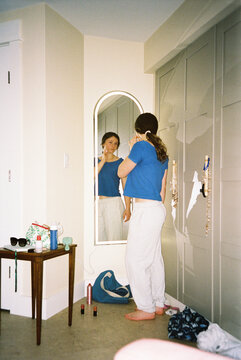 Teen facial Skin Care shot on Kodak Portra 400 film 