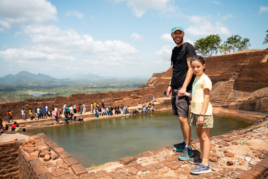 Father and Daughter at Sigiriya Lion Rock, Sri Lanka.