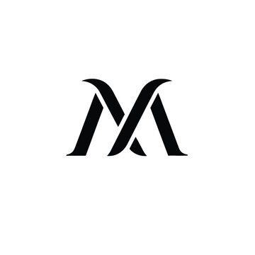Intertwined black ma monogram lettermark on white background, keywords: ma, monogram, letter