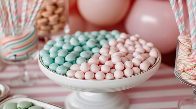 kids candy party table, colorful sweets, joyful celebration