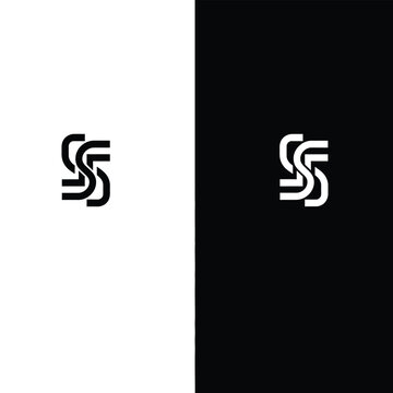 Stylized triple s monogram on white and black backgrounds keywords: monogram, triple, stylized