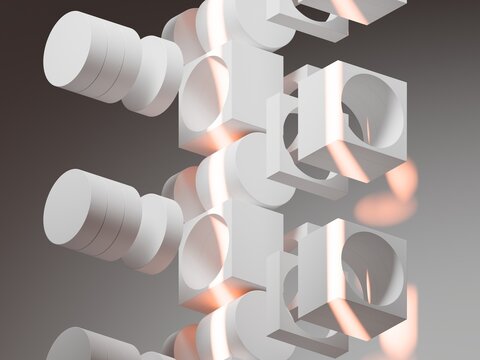 Design of Simple Geometric Shapes in White and Light