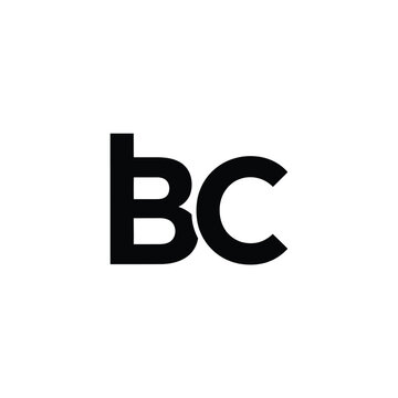 Bold black typographic with letters b and c on white background