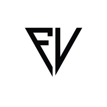 Black geometric fv monogram on white background, keywords: fv, monogram, black, geometric