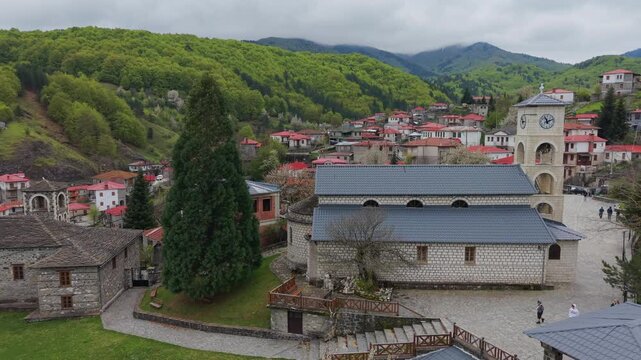 Milia village drone shot (Epirus, Greece)