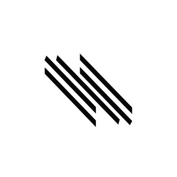 Abstract black parallel diagonal lines grouped in two sets on white background