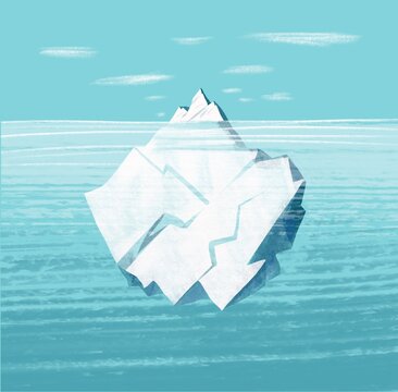 Iceberg Above and Below Water &ndash; Hidden Depth Concept