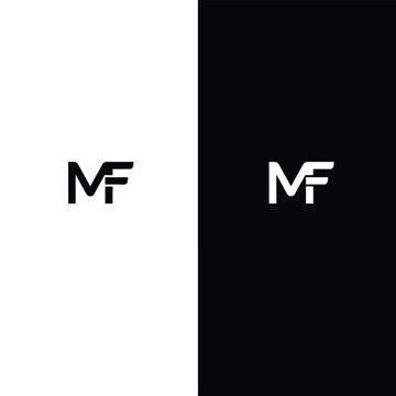 Mf monogram split between black and white backgrounds keywords: mf, monogram, letters, letter