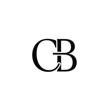 Interlocking black letters cb monogram on white background, keywords: cb, monogram, letters