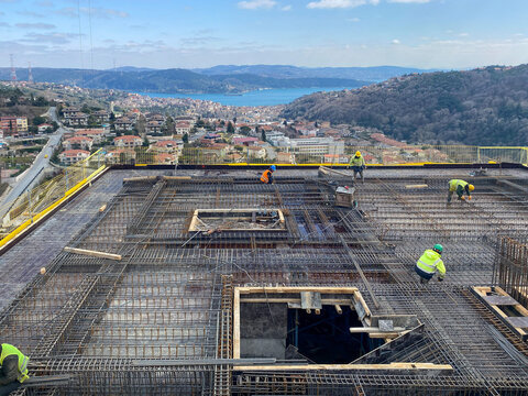 Luxury Villa Construction with Sea View, Rebar and Site Work