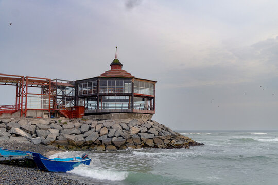 Scenic View of the Iconic Mirador in La Punta, Callao, Peru Overlooking the Pacific Ocean