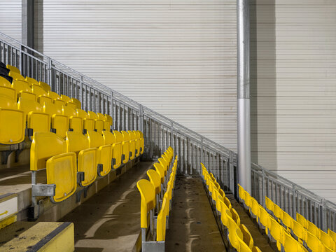 yellow seats in grandstand