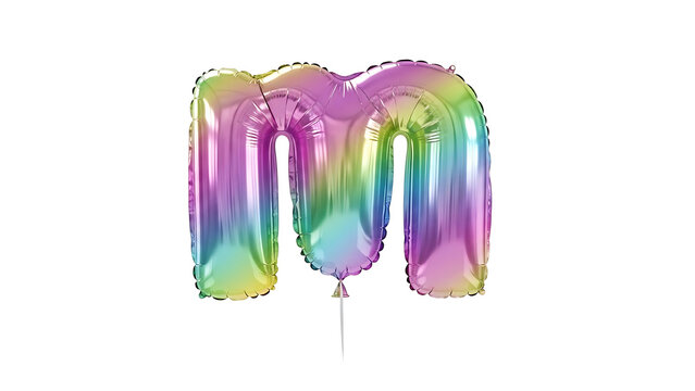 Colorful Rainbow Gradient Foil Balloon Letter M