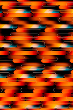 Vibrant Orange Abstract Diagonal Geometric Pattern With Rounded Bars 