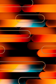Vibrant Orange Abstract Diagonal Geometric Pattern With Rounded Bars 