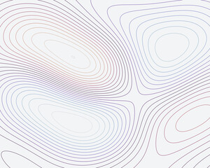 Abstract topographic map background with multi colored gradient contour lines on light surface for geographic terrain design vector © Arina