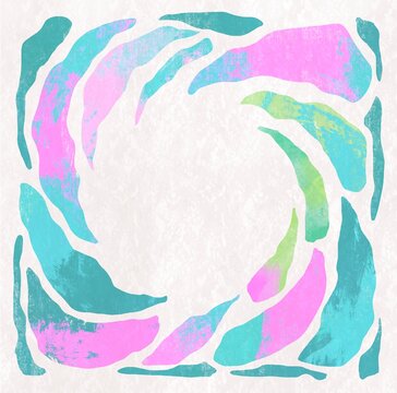 Abstract Spiral Frame with Twisting Shapes