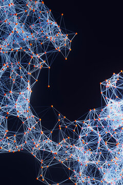 Abstract Network Mesh Frame on Dark Background