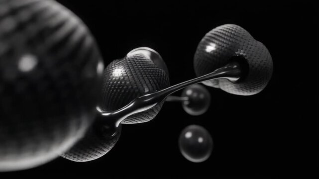 Carbon fiber molecular bond structure rotating in dark space