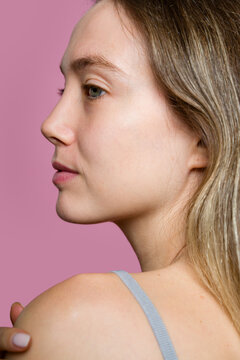 Woman Profile Closeup Portrait