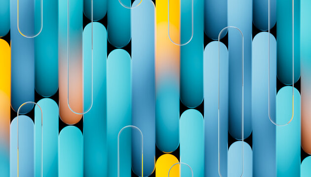 Abstract Blue Turquoise Diagonal Stripes 3D Background 