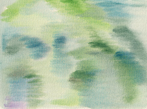Abstract watercolor illustration in green tones